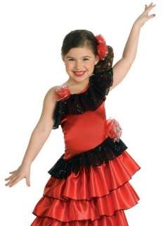 Kids Spanish Flamenco Dancer Outfit Halloween Costume  