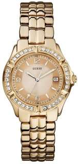 Guess U11069L1 Rose Gold Dazzling Sporty Mid Size Ladies Watch New 