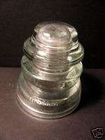 GLASS INSULATOR HEMINGRAY NO 45 CLEAR 3 38  