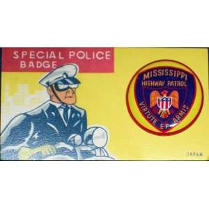  Mississippi Highway Patrol Tin Litho Badge, 1960s 