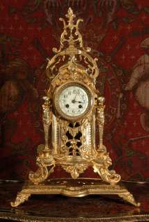 JAPY FRERES LARGE ANTIQUE FRENCH BRASS TABLE CLOCK 1880  