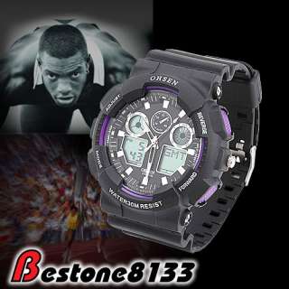 OHSEN Multifunction Sport Watch with LED Light Purple  