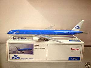 Herpa 1500 KLM Royal Dutch Airlines B777 300ER PH BVA  