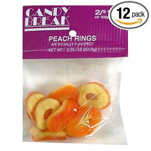 Candy Break Peach Rings, 2.25 Ounce Packages (Pack of 12)  