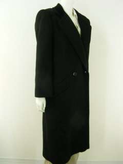 womens 100% wool coat overcoat Bill Blass Signature black ML XL 