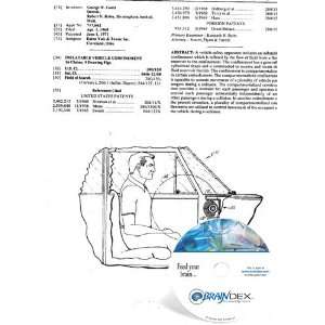  NEW Patent CD for INFLATABLE VEHICLE CONFINEMENT 
