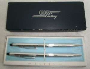 Cross Ball Point Pen & Pencil Set   Model 3501   Chrome  
