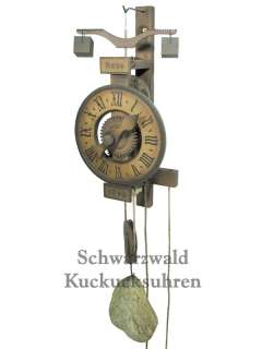 Wooden Clock Black Forest 1640 Replica One Handed Clock  