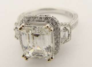 42 Emerald Cut COLOR I CLARITY VS 2 18K Gold Diamond Ring 