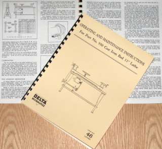 DELTA/Milwaukee 930 Wood Lathe Operator Parts Manual  