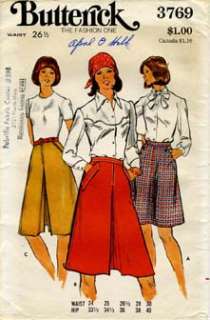 Butterick 3769 for sewing these three skirts with optional center 