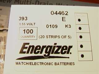 FIVE) Energizer 393   SR754W Watch Battery Batteries  