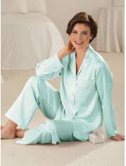 Womens brushed back satin pajamas mint size 3X  