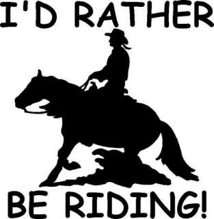 Rather b Riding Girl Reining/Cutting Horse Sticker  