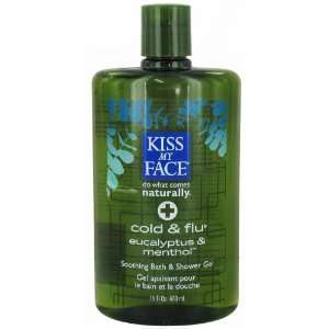 Kiss My Face Soothing Cold & Flu Shower Gel with Eucalyptus, 16 oz