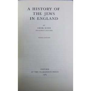  A History of the Jews in England Cecil Roth Books