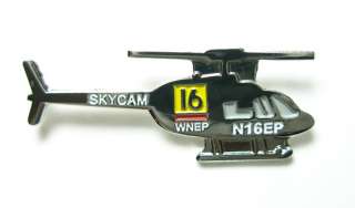 This is an entirely chromed metal WNEP Skycam helicopter  a Bell 