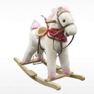  Plush Pink Girls Rocking Horse with Sound Toy Holiday Gift 