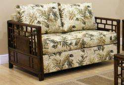 ST. CROIX 5 PC. WICKER RATTAN UPHOLSTERED SEATING GROUP  