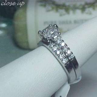 STERLING SILVER PAST PRESENT FUTURE PRINCESS RING SET SIZE 10  