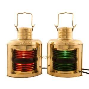 Brass Port and Starboard Electric Lantern 12   Lamps & Lanterns 