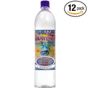 Aquamantra Spring Water, I Am Grateful, 33.8 Ounce Bottles (Pack of 12 