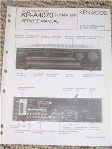 Orig. Kenwood KR A4070 Stereo Receiver Service Manual  