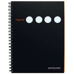  Whitelines Organize Wire 3+1 A4 Notebook, Black (WL142 