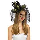 Mini Green Witch Hat with Spider Veil Halloween Costume