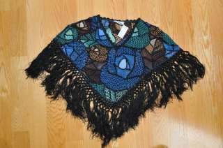 LIMS VINTAGE & NEW COTTON HAND CROCHET PONCHO ONE SIZE  