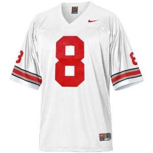  Nike Ohio State Buckeyes #8 White Replica Football Jersey 