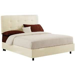  White Microsuede Tufted Bed (Full)