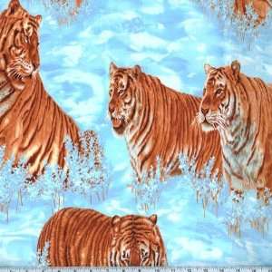  45 Wide Siberian Tigers Snow Fabric By The Yard Arts 
