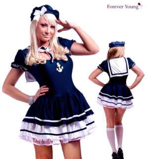 Navy Sailor Officer Girl Fancy Dress Costume 8 10 12 14  