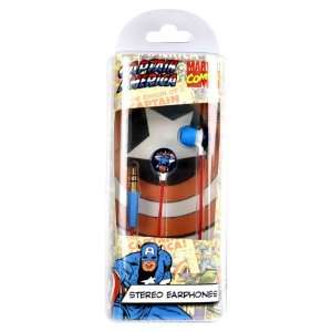  Marvel Comics Captain America In Ear Stereo Headphones 