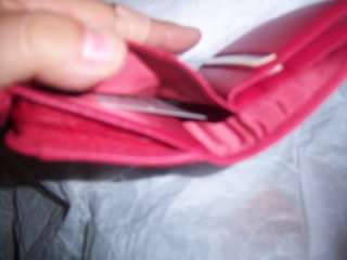 NIB Buxton Small red Whiplash Leather Wallet  