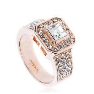  Swarovski Crystal Engagement Rose Gold Gp Finger Rings 