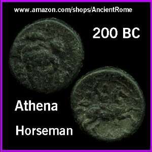   Thessaly, Pharsalos. ATHENA FACING. HORSEMAN w. LONG WHIP. Greek Coin