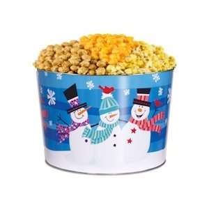 Whimsical Snowmen Popcorn Gift Tin  Grocery & Gourmet Food