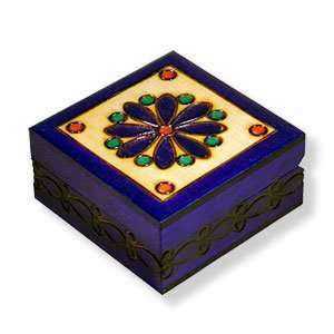   Keepsake Box, Purple with Flower Design, 3.25x3.25. 