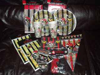 Red Pirate Boy 95 Piece Birthday PARTY PACK/SET for 16  