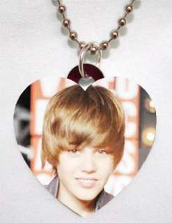 JUSTIN BIEBER Photo Charm Heart Necklace AWESOME  