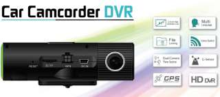 HD 1080p IR Dual Lens Dashboard Dash Camera Car DVR + GPS logger + GPS 