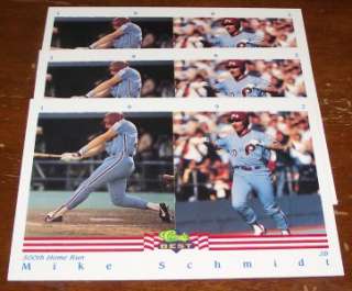 3x 1992 Classic Best #100 Mike Schmidt 500th Home Run Card *A3  