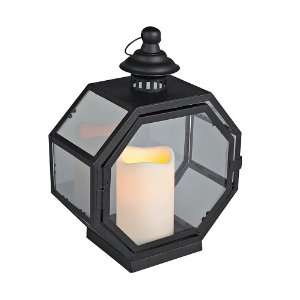   Metal Lantern with Plexiglass and Flameless LED Candle