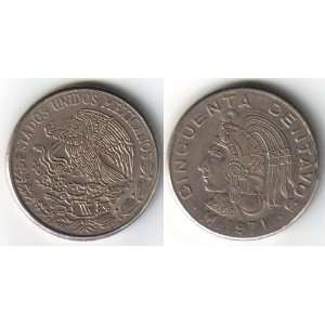  1971 Mexico Cincuenta [50] Centavos    Very Fine+ 