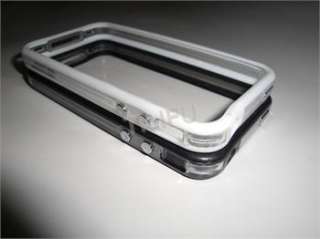 2pcs Black/White Transparent TPU Bumper Case Cover Metal Button for 