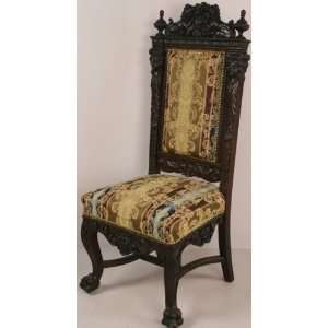  Large Antique French Carved Oak Throne Library Chair