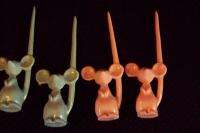 Retro Cheese Pixies Plastic Mice for Cheese Hors Doeuv  