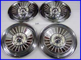 1957 57 FORD 14 HUBCAPS HUB CAPS NICE WHITE PAINT SET OF 4 FD 57 WC 